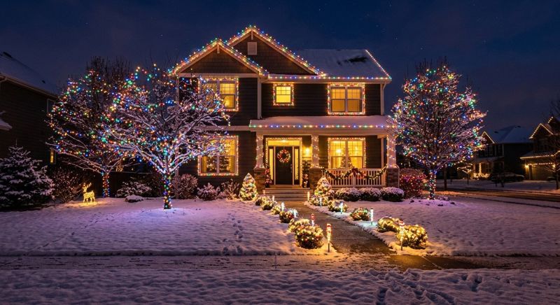 Christmas Lights Hanging in Alpharetta, GA