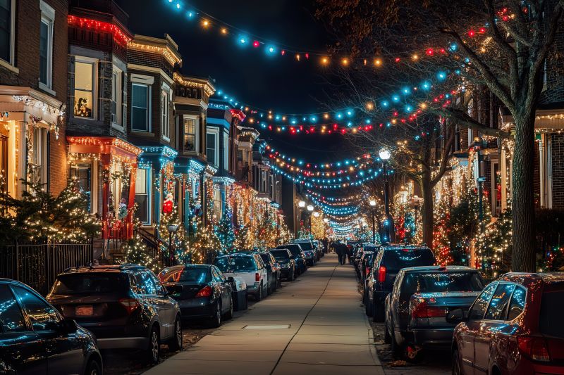 Christmas Lights Hanging in Overland Park, KS
